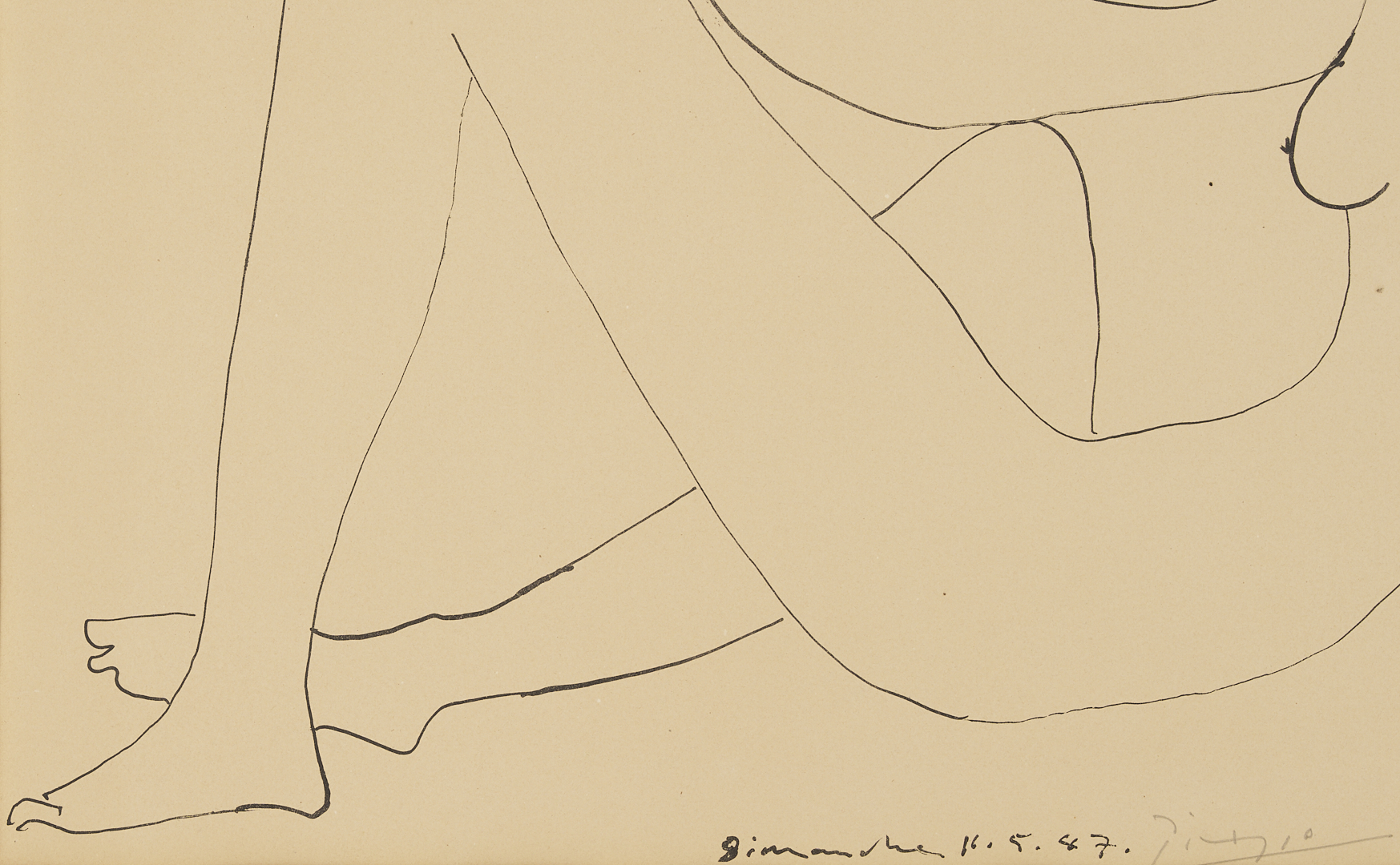 Lot 402: Pablo Picasso Lithograph; Nu Assis, De Profil, 1947