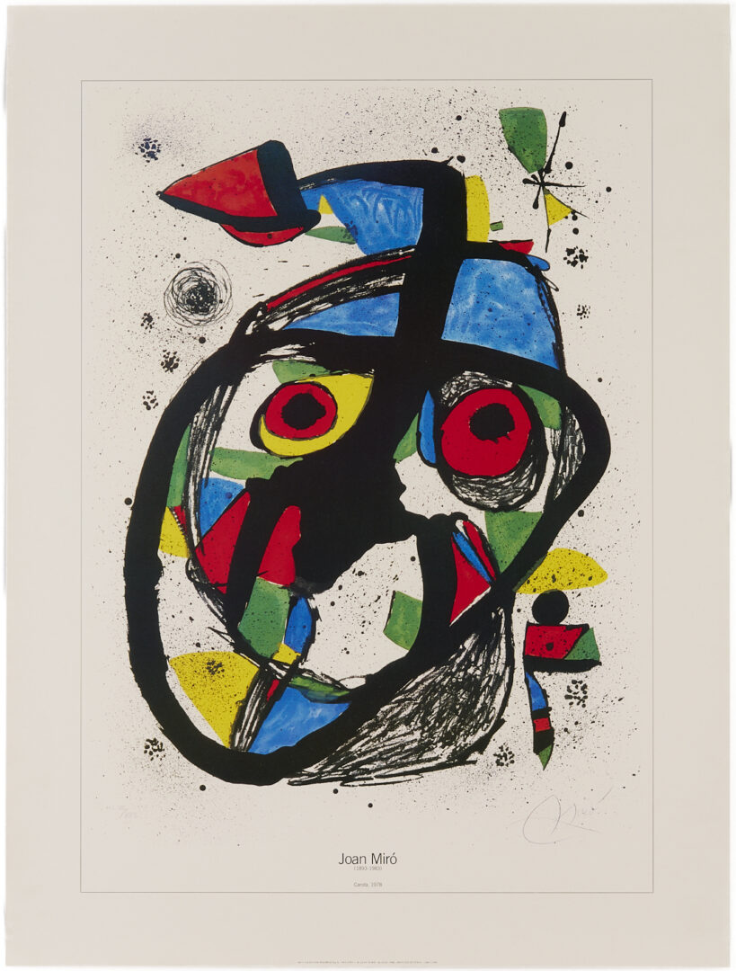 Lot 404: Joan Miro Signed 1974 Lithograph, Escultor Iran (plus poster)