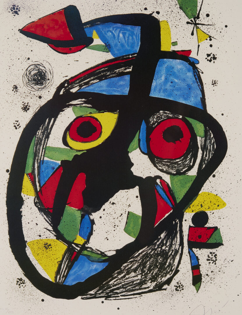 Lot 404: Joan Miro Signed 1974 Lithograph, Escultor Iran (plus poster)