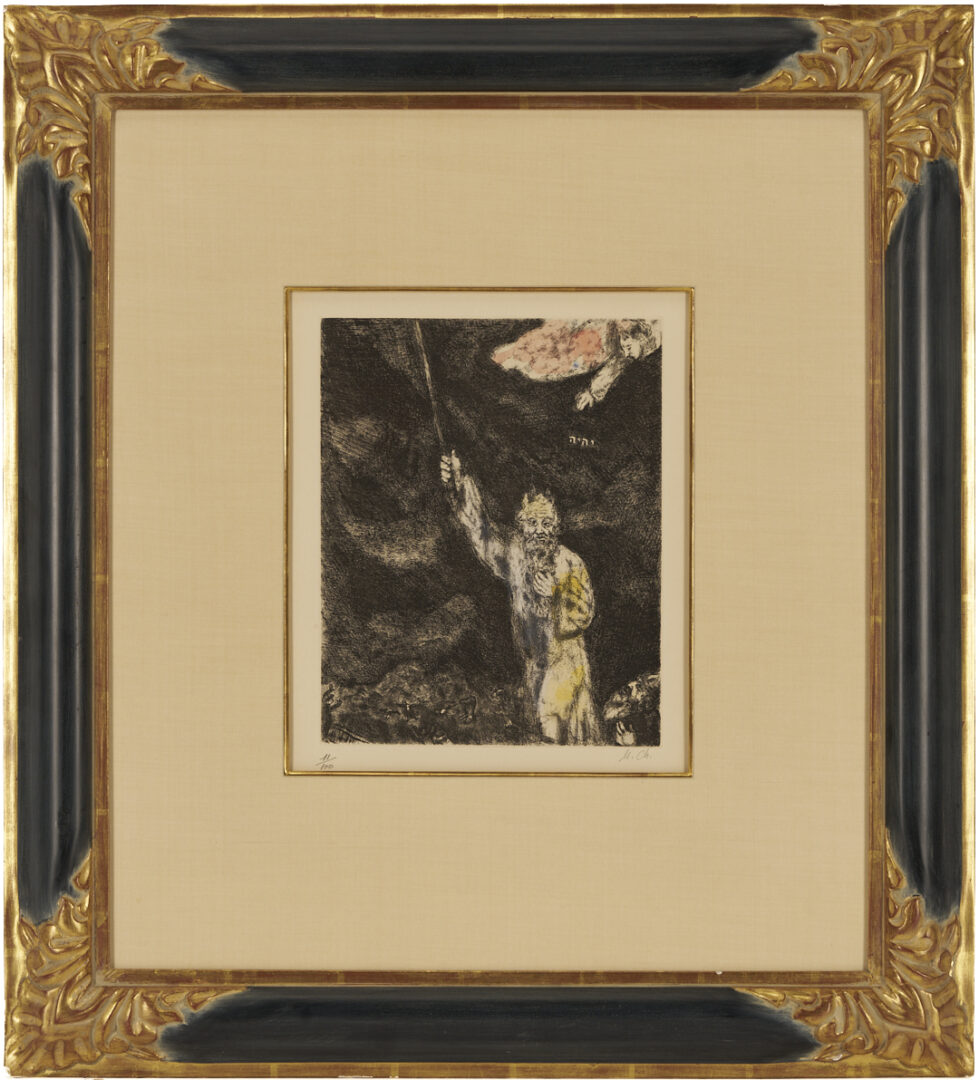 Lot 405: Marc Chagall Signed Etching from The Bible, Darkness Over Egypt