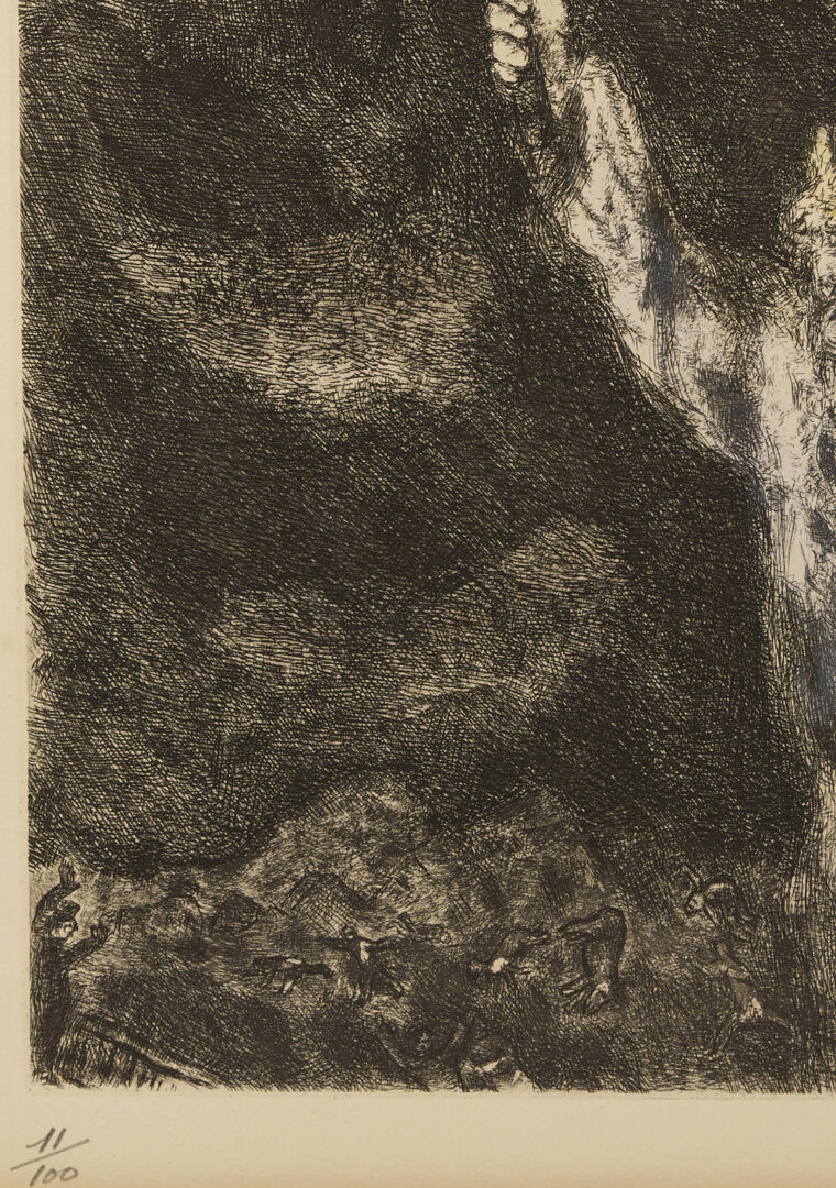 Lot 405: Marc Chagall Signed Etching from The Bible, Darkness Over Egypt
