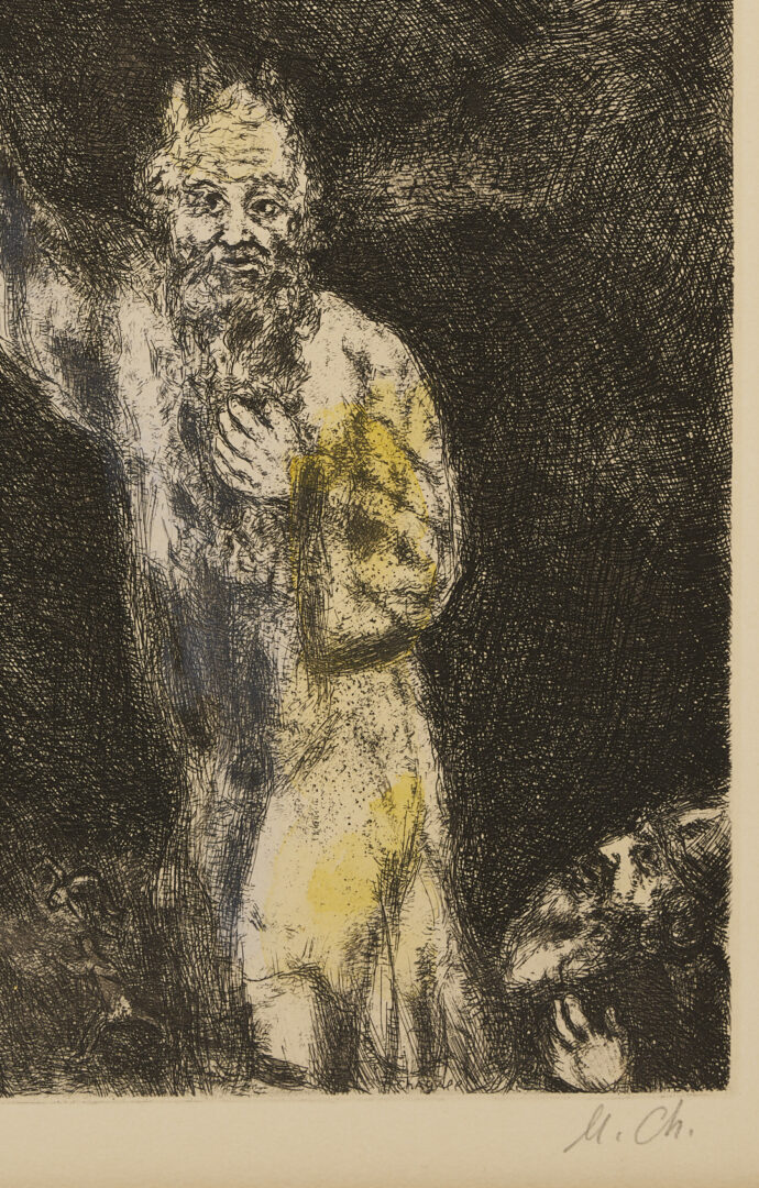 Lot 405: Marc Chagall Signed Etching from The Bible, Darkness Over Egypt
