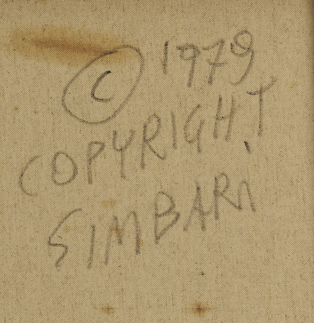 Lot 406: Nicola Simbari Oil Painting, Harbor Scene