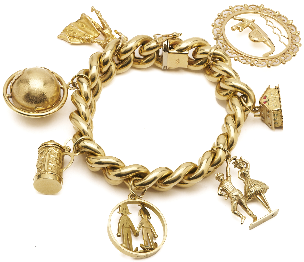 Lot 40: 18K Gold Charm Bracelet