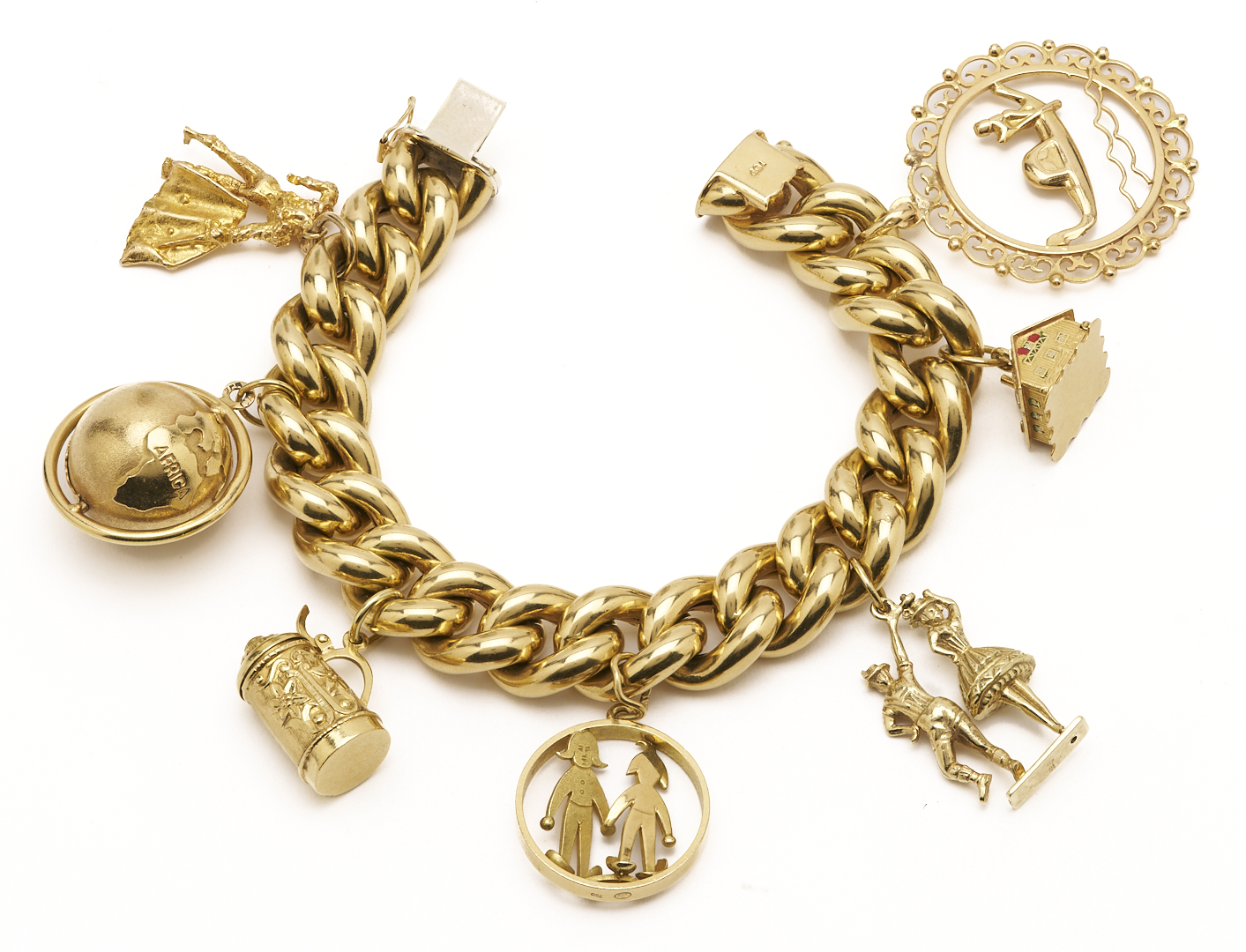 Lot 40: 18K Gold Charm Bracelet