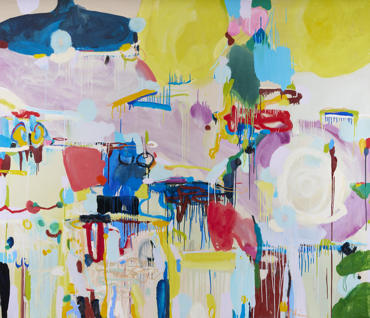 Lot 410: Large Priscilla Heine Oil on Linen Abstract Painting