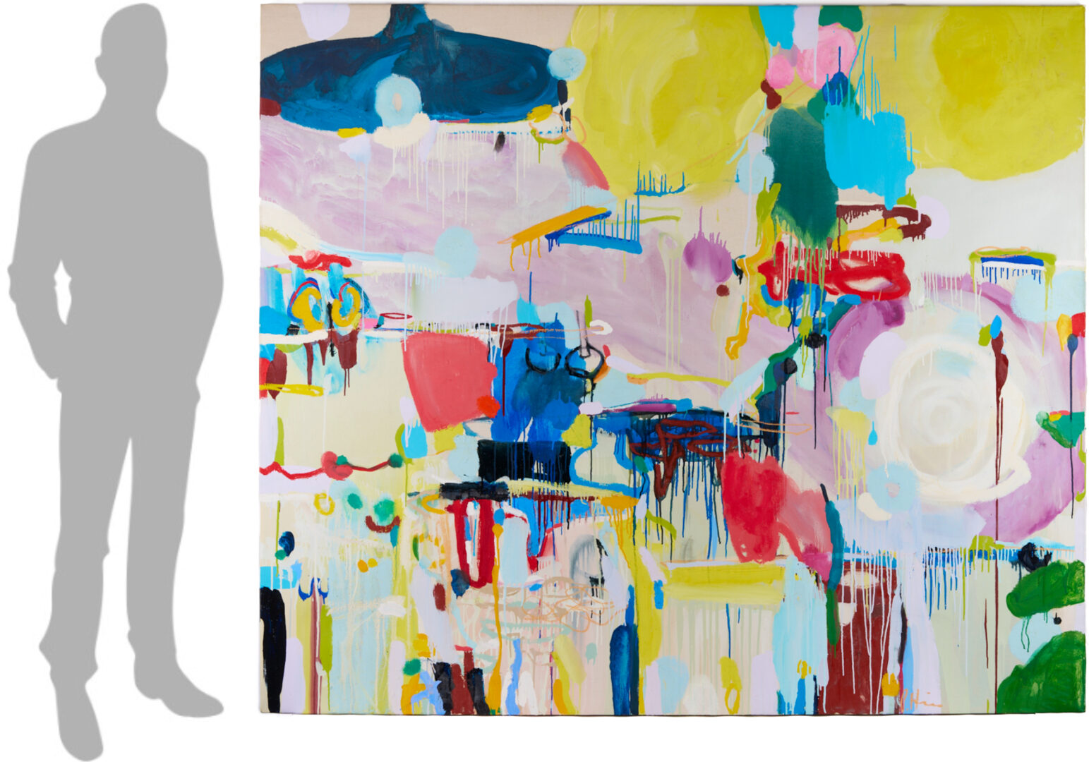 Lot 410: Large Priscilla Heine Oil on Linen Abstract Painting