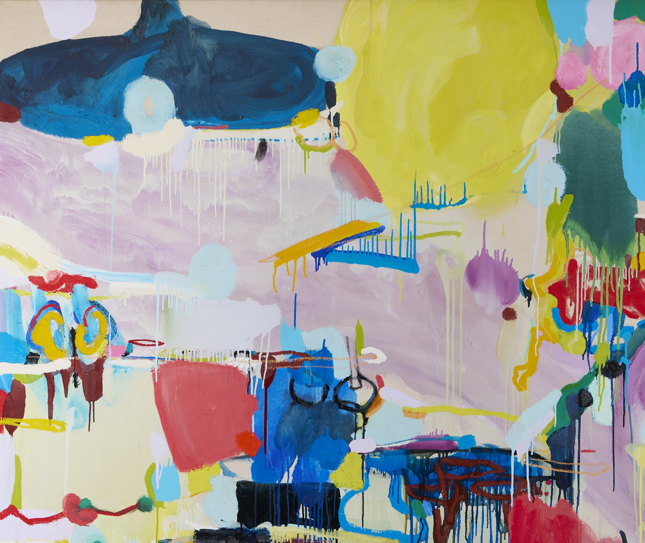 Lot 410: Large Priscilla Heine Oil on Linen Abstract Painting