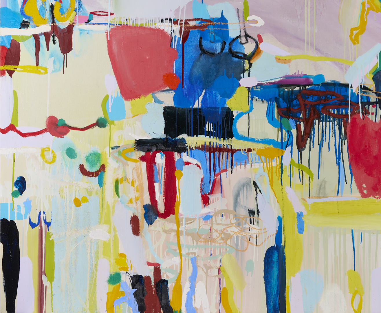 Lot 410: Large Priscilla Heine Oil on Linen Abstract Painting