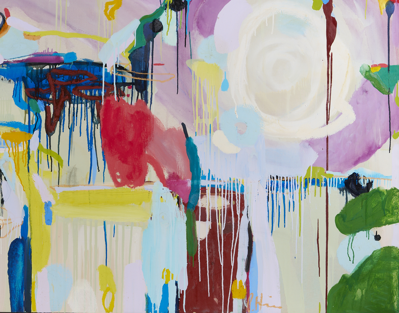 Lot 410: Large Priscilla Heine Oil on Linen Abstract Painting