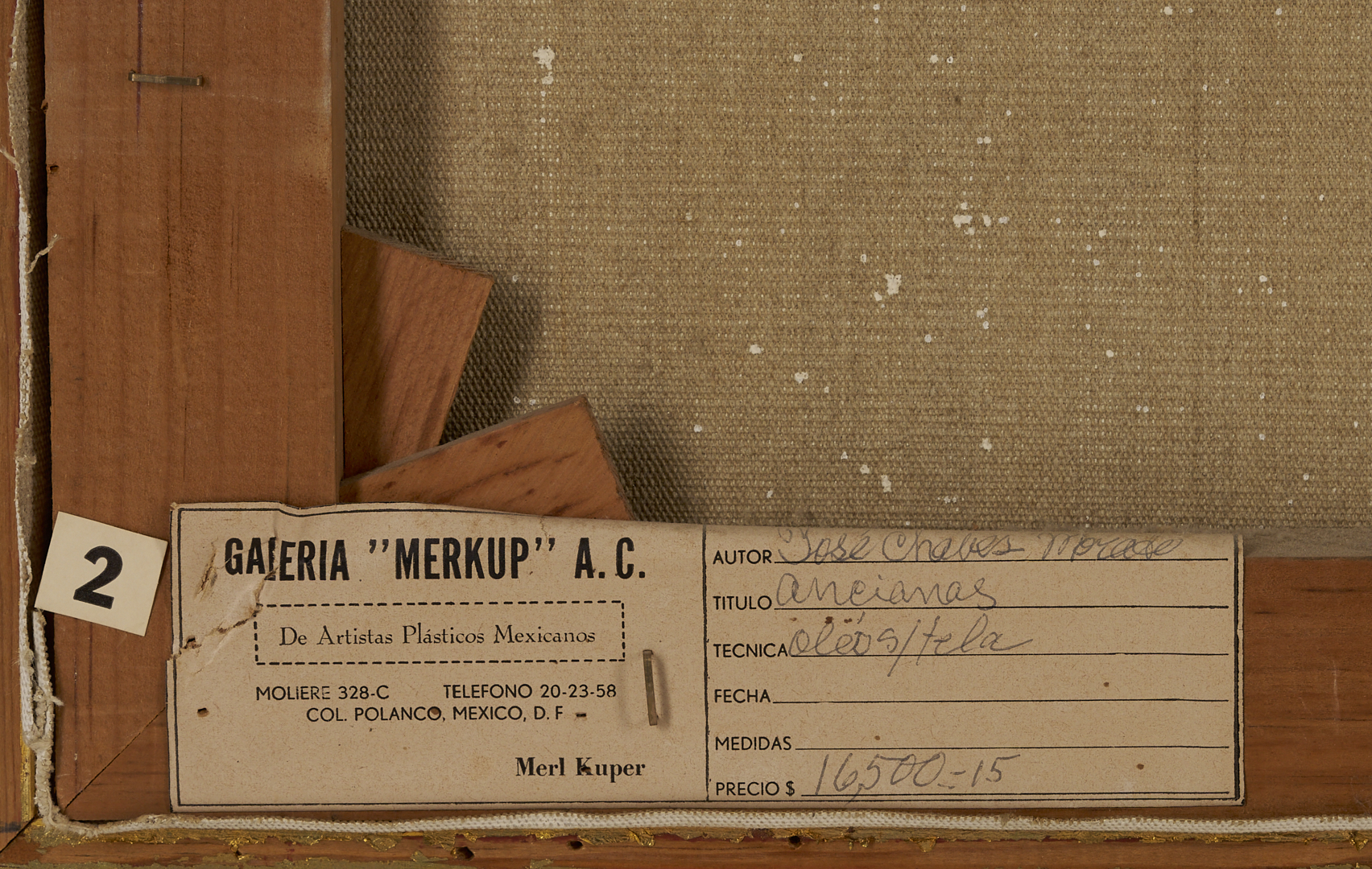 Lot 412: Jose Chavez Morado Large O/C Painting, Ancianas