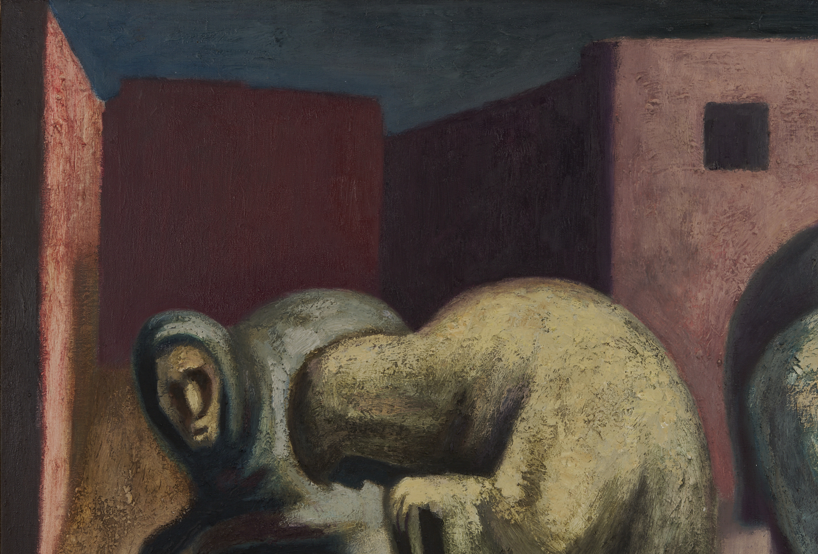 Lot 412: Jose Chavez Morado Large O/C Painting, Ancianas