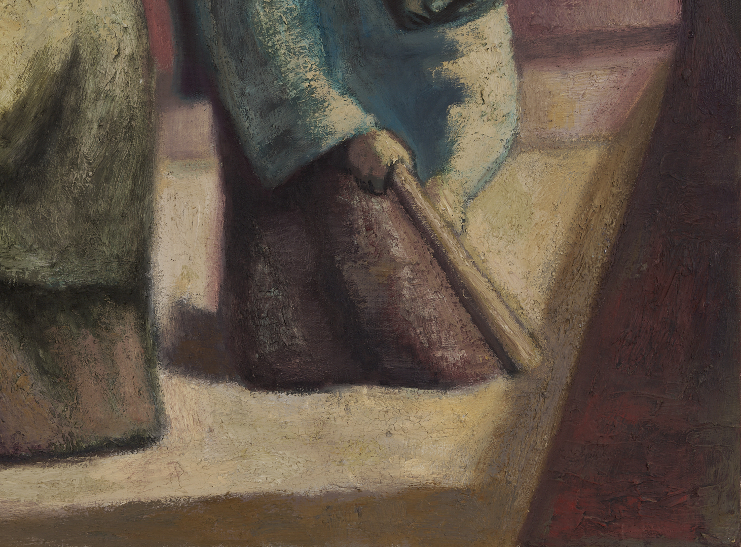 Lot 412: Jose Chavez Morado Large O/C Painting, Ancianas