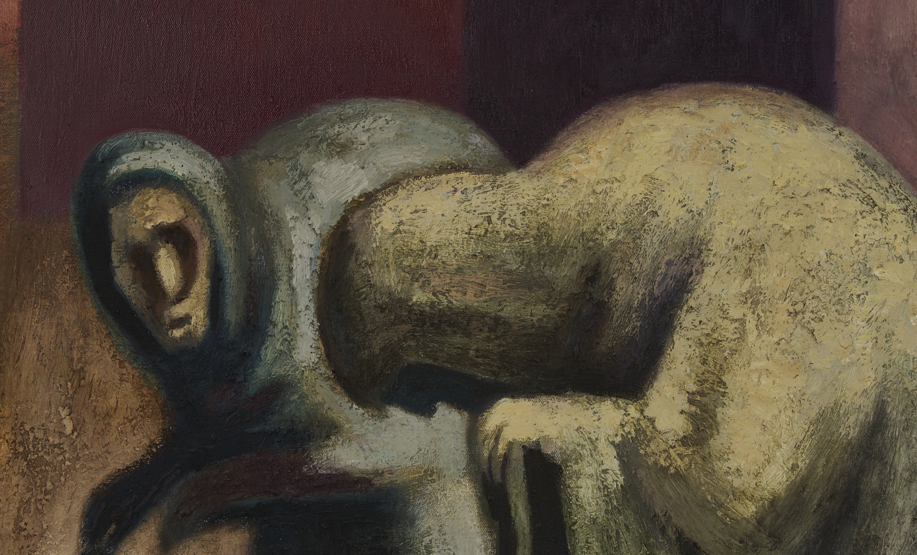 Lot 412: Jose Chavez Morado Large O/C Painting, Ancianas