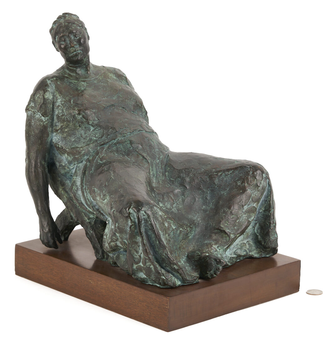 Lot 413: Francisco Zuniga Bronze Sculpture, Evelia en Una Butaca, 1972