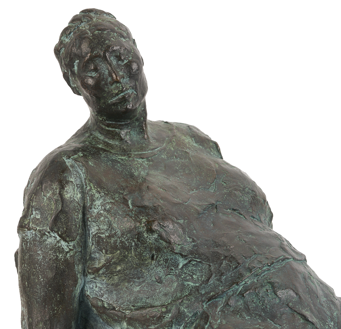 Lot 413: Francisco Zuniga Bronze Sculpture, Evelia en Una Butaca, 1972