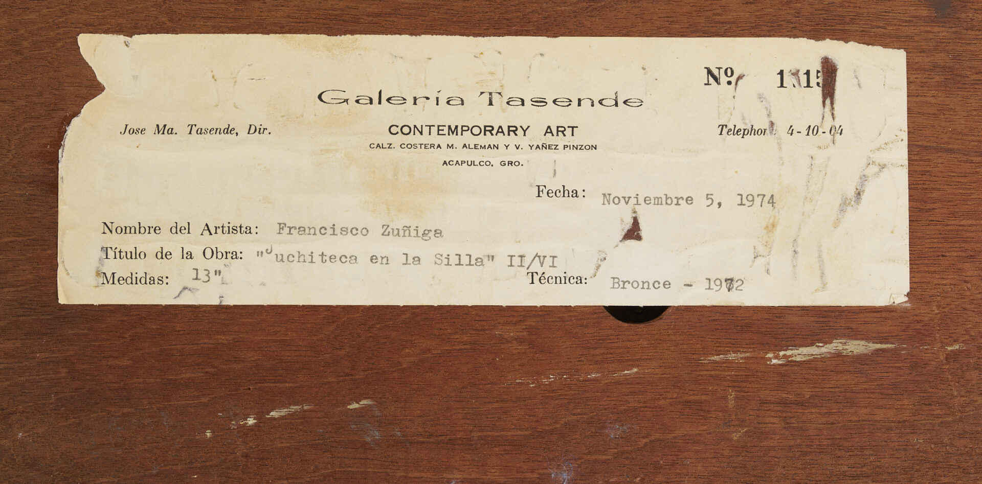 Lot 413: Francisco Zuniga Bronze Sculpture, Evelia en Una Butaca, 1972