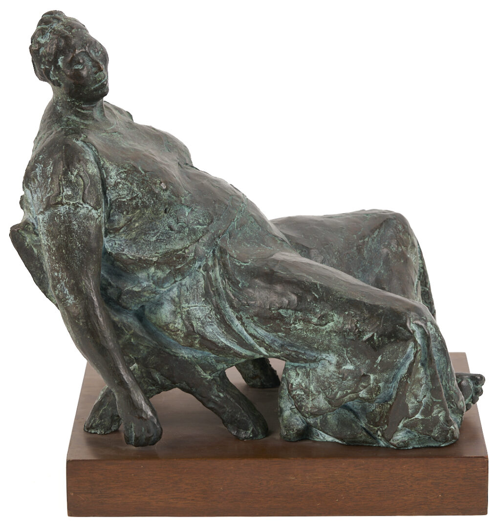 Lot 413: Francisco Zuniga Bronze Sculpture, Evelia en Una Butaca, 1972