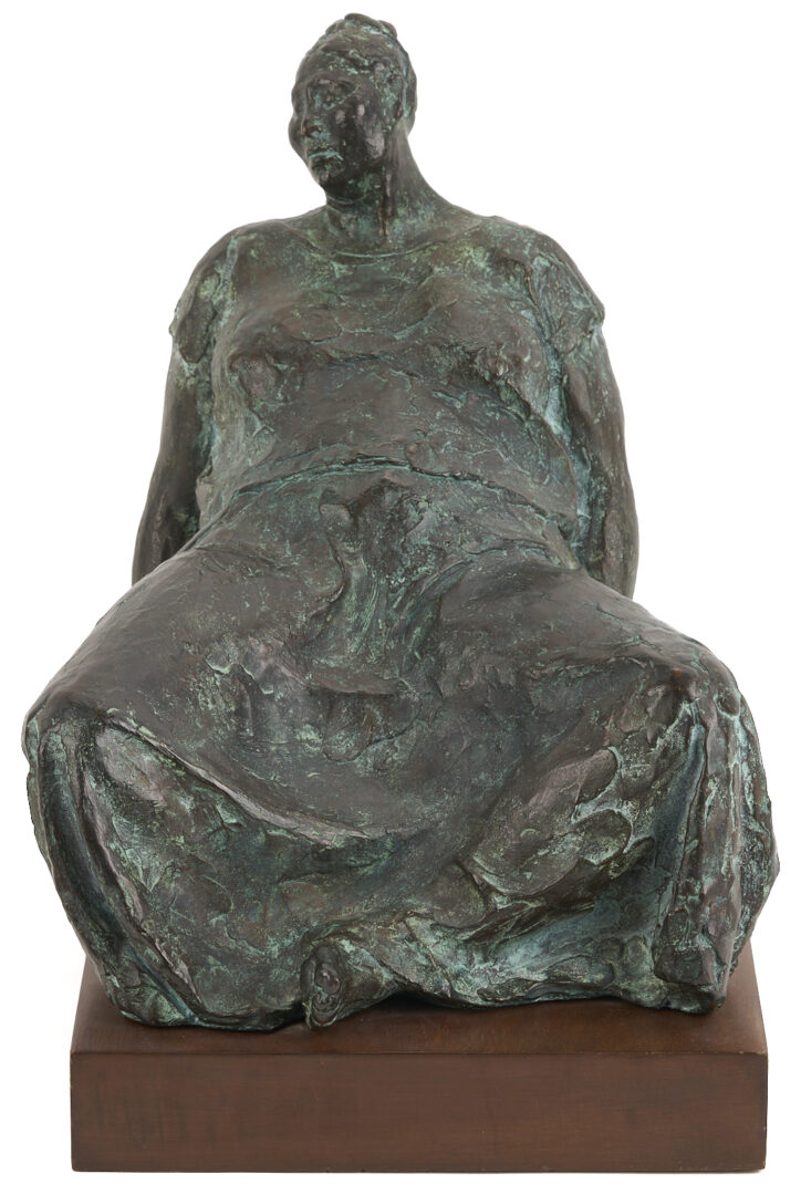 Lot 413: Francisco Zuniga Bronze Sculpture, Evelia en Una Butaca, 1972