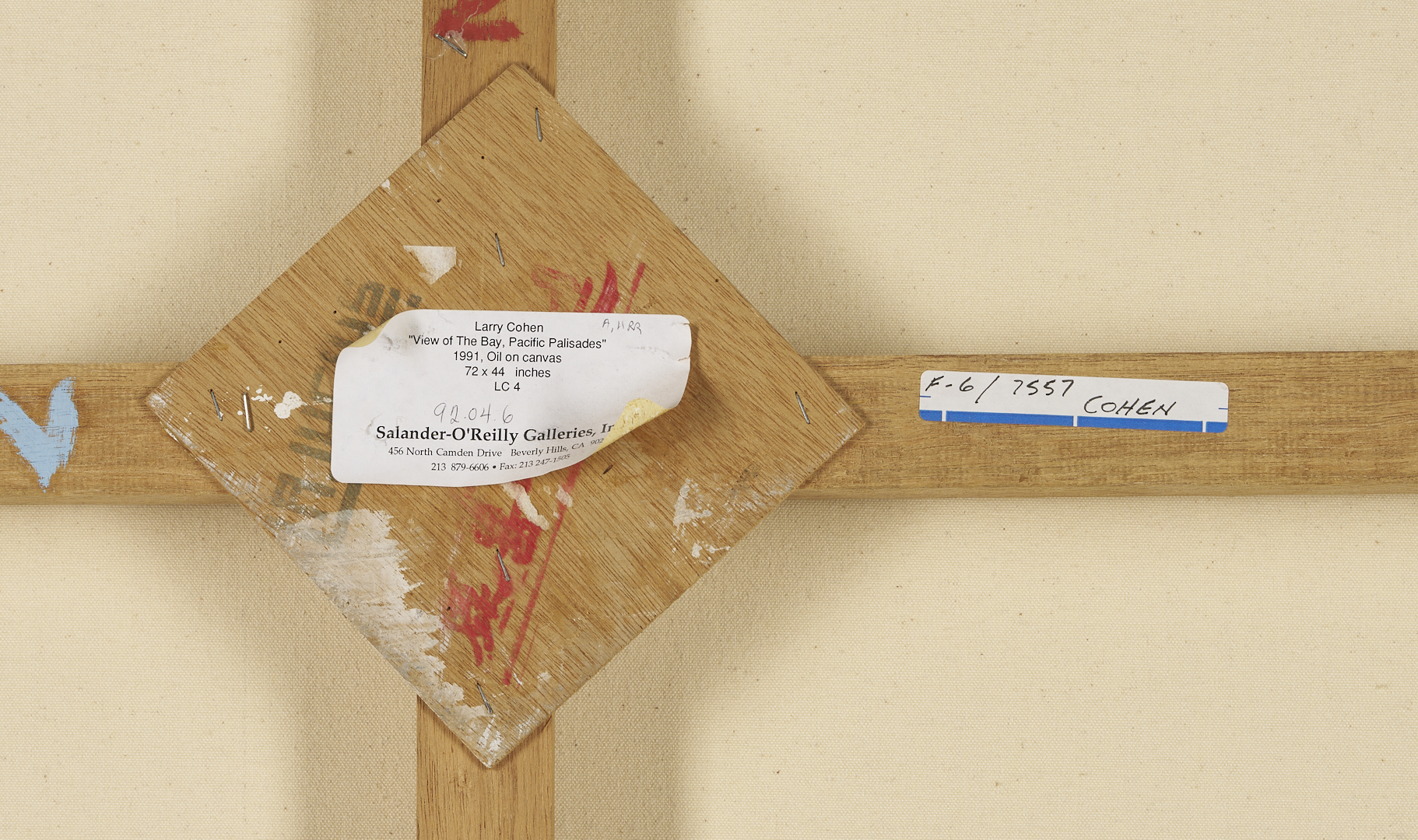 Lot 415: Large Larry Cohen O/C California Landscape Painting, View of the Bay, Pacific Palisades