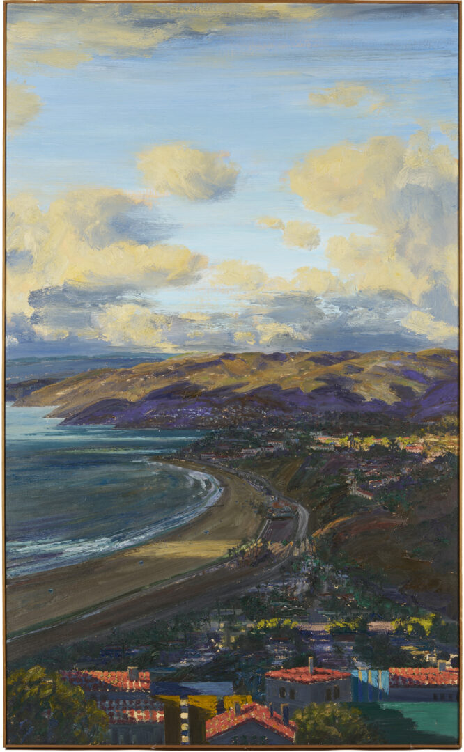 Lot 415: Large Larry Cohen O/C California Landscape Painting, View of the Bay, Pacific Palisades