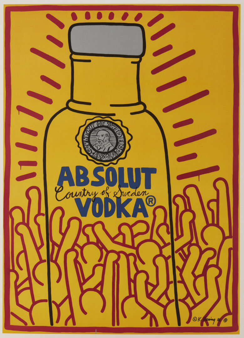 Lot 420: Keith Haring Absolut Vodka Pop Art Advertising Lithograph, Absolut Haring, 1986
