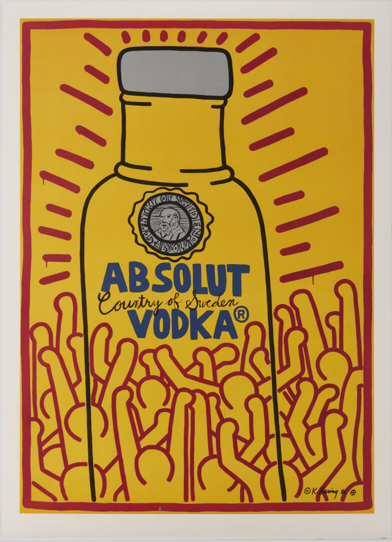 Lot 420: Keith Haring Absolut Vodka Pop Art Advertising Lithograph, Absolut Haring, 1986