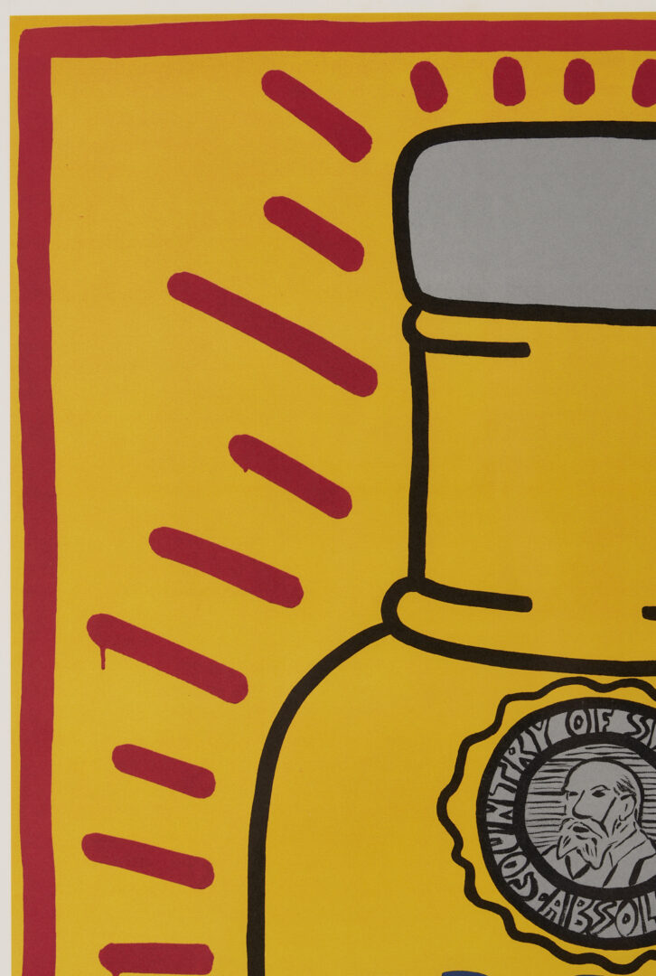 Lot 420: Keith Haring Absolut Vodka Pop Art Advertising Lithograph, Absolut Haring, 1986