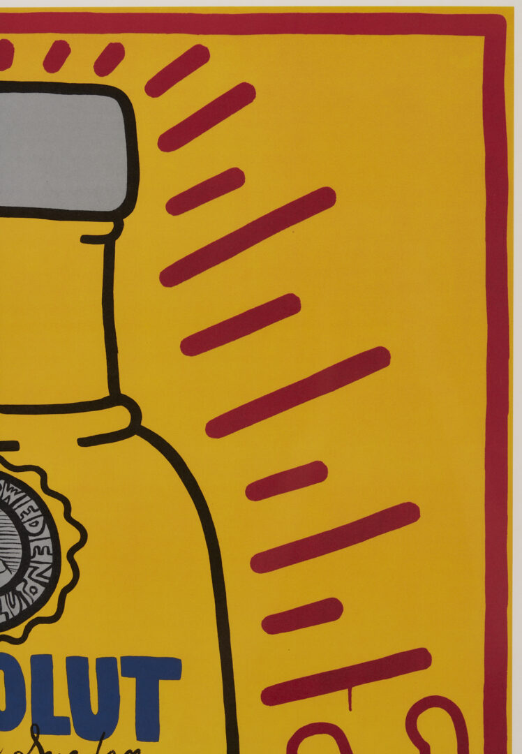 Lot 420: Keith Haring Absolut Vodka Pop Art Advertising Lithograph, Absolut Haring, 1986