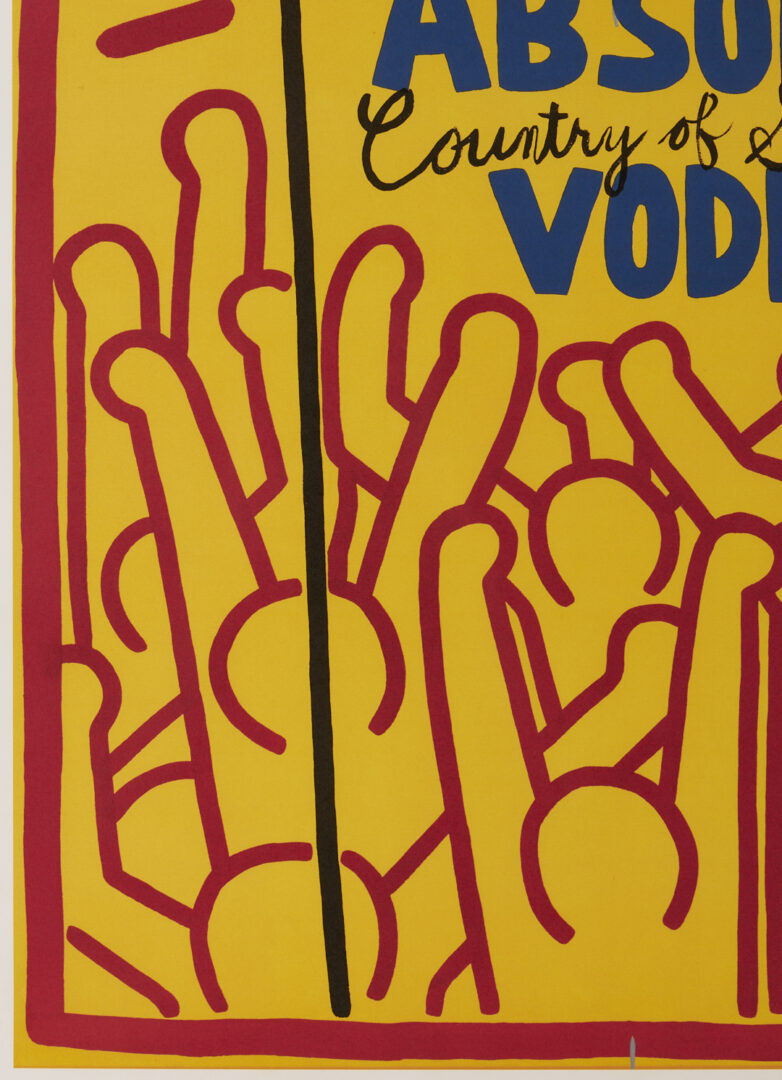 Lot 420: Keith Haring Absolut Vodka Pop Art Advertising Lithograph, Absolut Haring, 1986