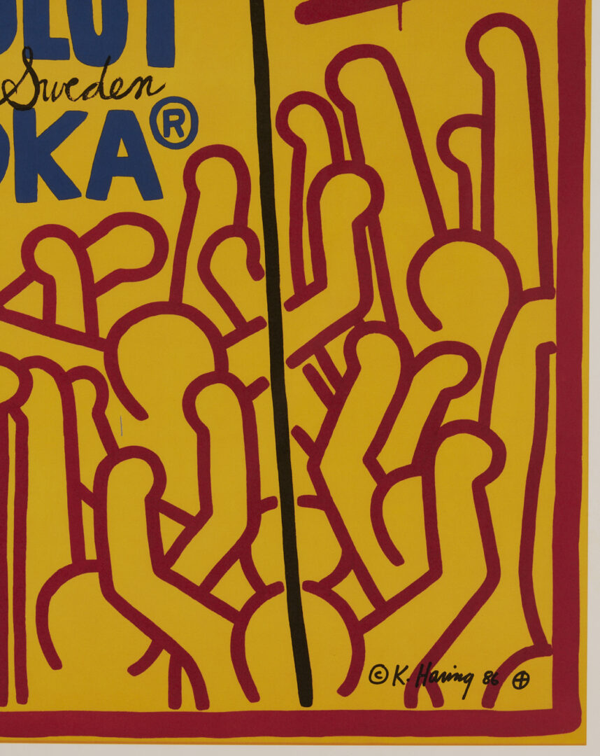 Lot 420: Keith Haring Absolut Vodka Pop Art Advertising Lithograph, Absolut Haring, 1986