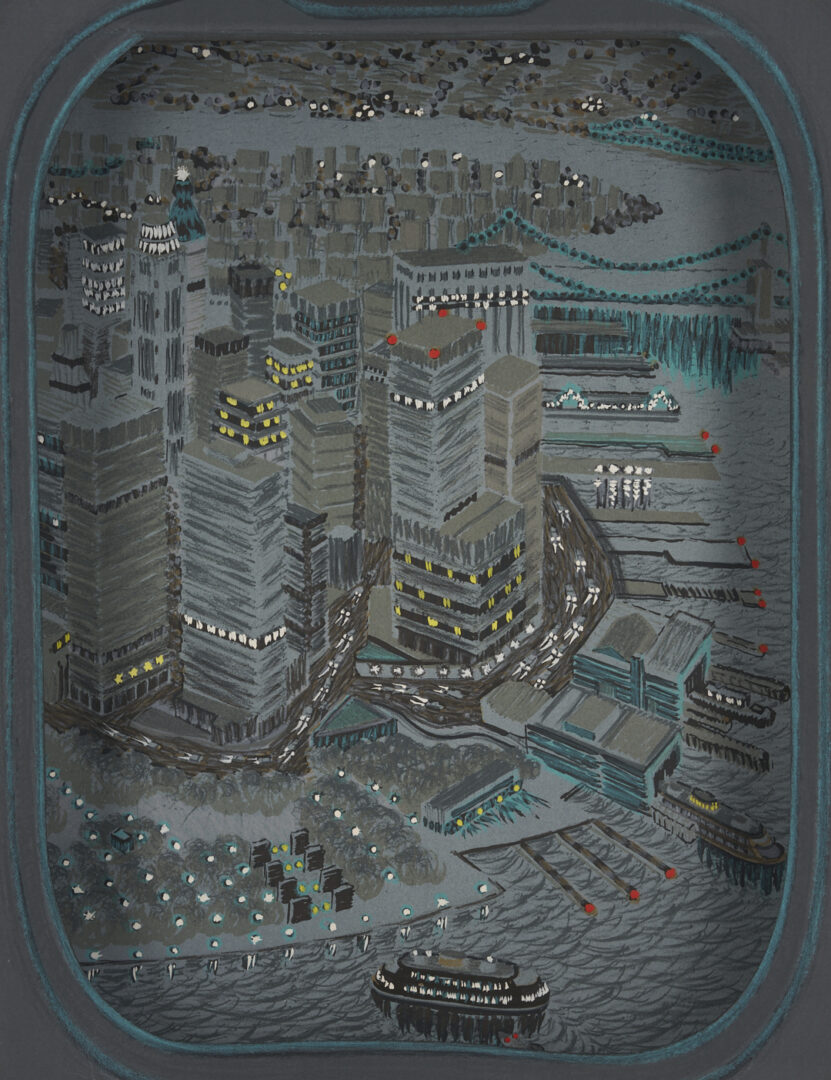 Lot 421: 2 Yvonne Jacquette Cased Lithos: Manhattan, Dawn and Night