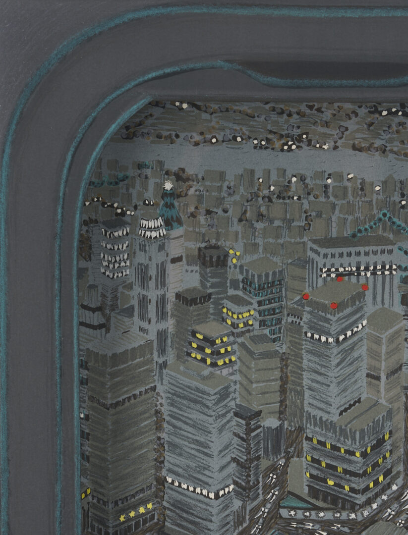 Lot 421: 2 Yvonne Jacquette Cased Lithos: Manhattan, Dawn and Night