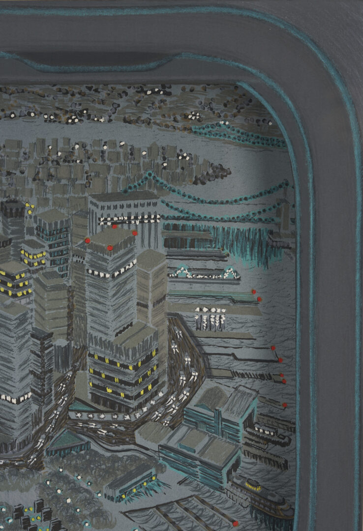 Lot 421: 2 Yvonne Jacquette Cased Lithos: Manhattan, Dawn and Night