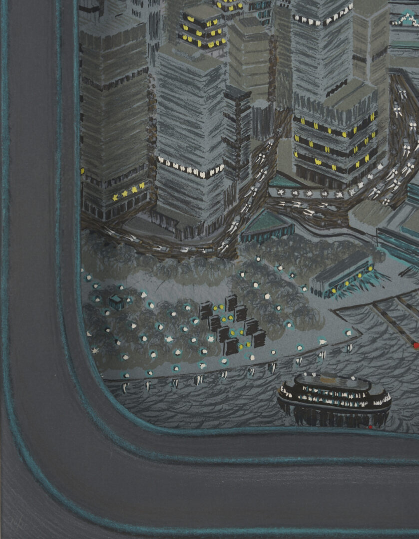 Lot 421: 2 Yvonne Jacquette Cased Lithos: Manhattan, Dawn and Night
