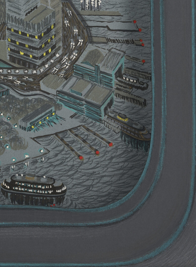 Lot 421: 2 Yvonne Jacquette Cased Lithos: Manhattan, Dawn and Night