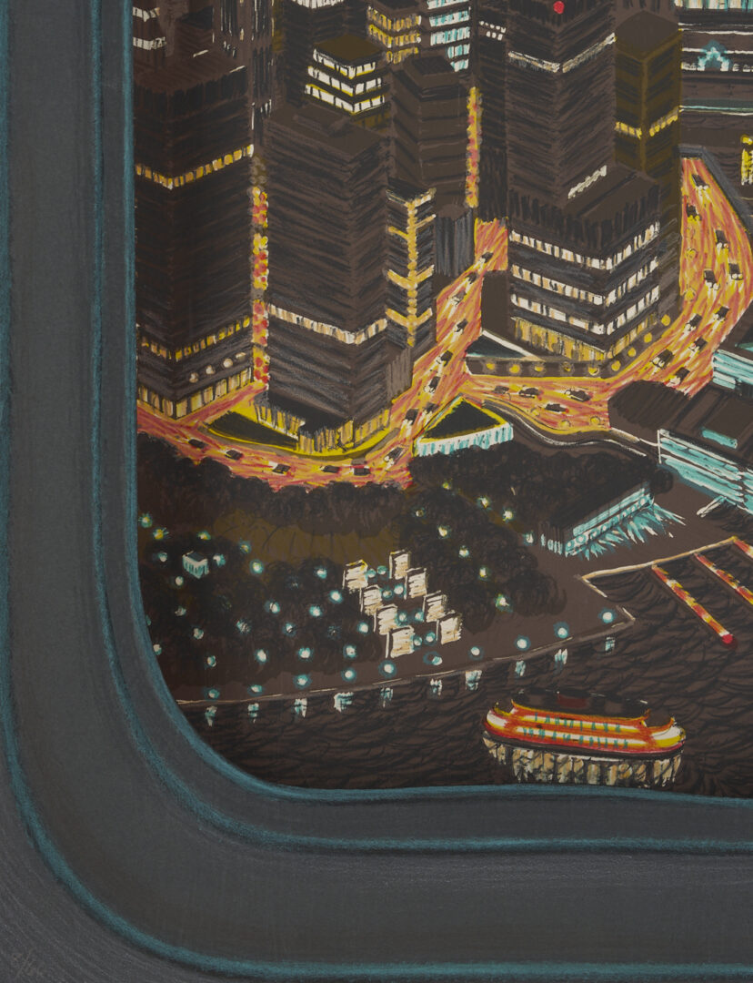 Lot 421: 2 Yvonne Jacquette Cased Lithos: Manhattan, Dawn and Night