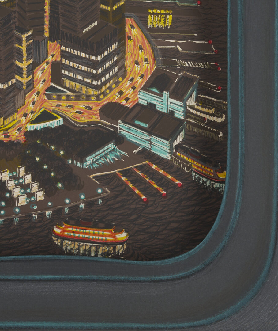 Lot 421: 2 Yvonne Jacquette Cased Lithos: Manhattan, Dawn and Night