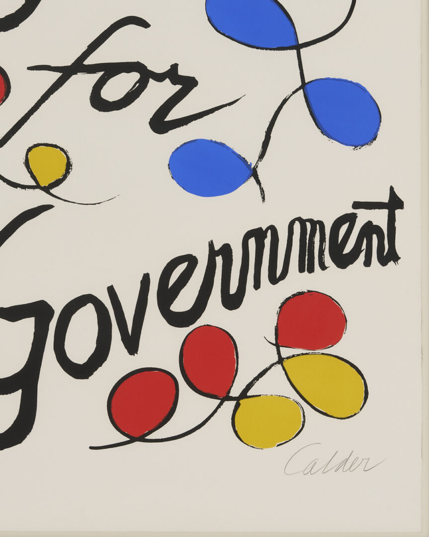Lot 422: Alexander Calder Signed Lithograph, McGovern for McGovernment