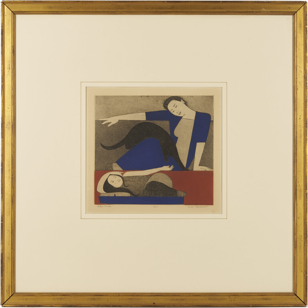 Lot 424: Will Barnet Aquatint Etching, Blue Robe