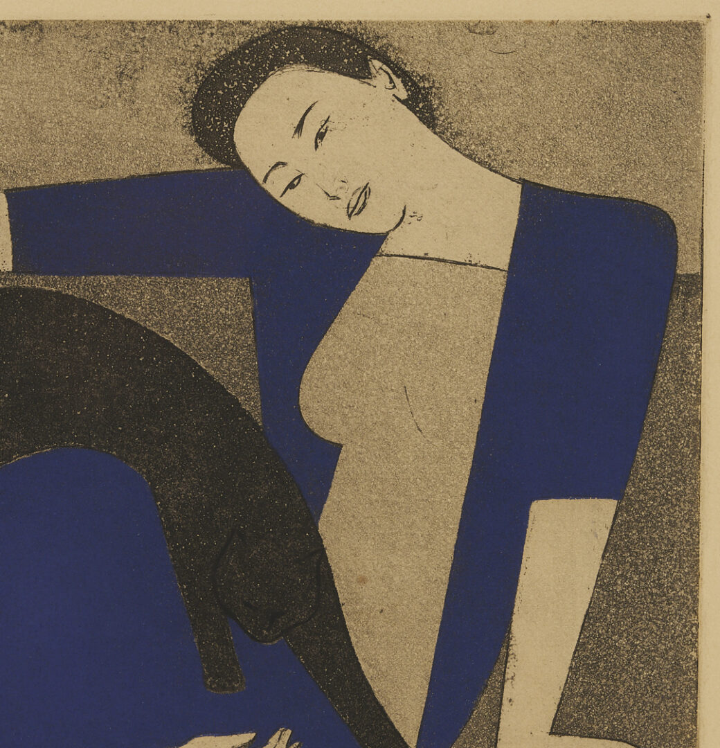 Lot 424: Will Barnet Aquatint Etching, Blue Robe
