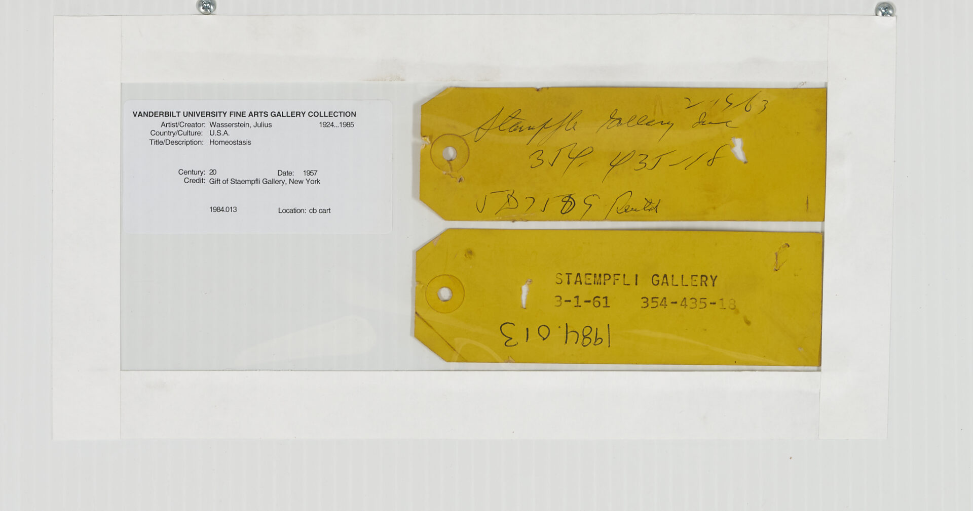 Lot 426: Large Julius Wasserstein Abstract Painting, Homeostasis, 1957