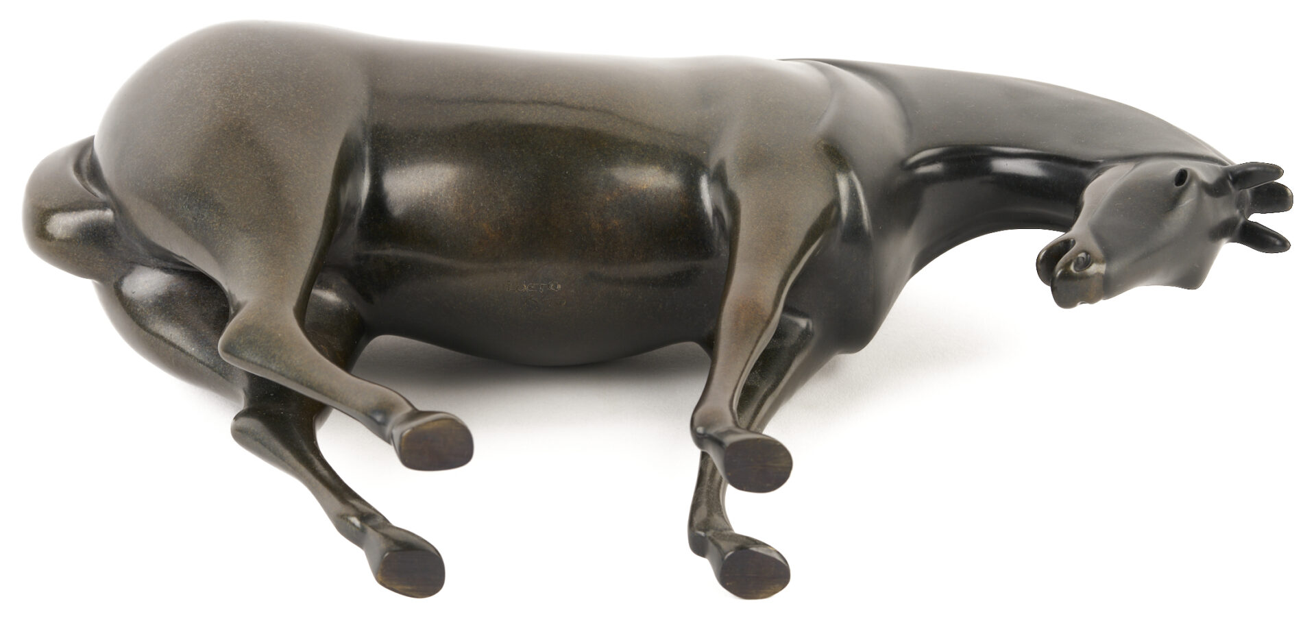Lot 427: Pr. Loet Vanderveen Armored Horse Bronze Sculptures