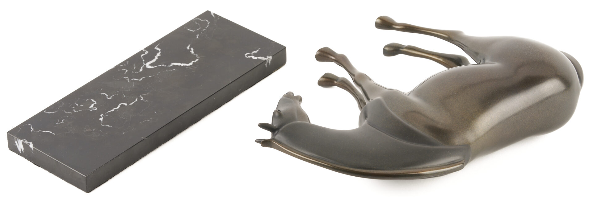 Lot 427: Pr. Loet Vanderveen Armored Horse Bronze Sculptures