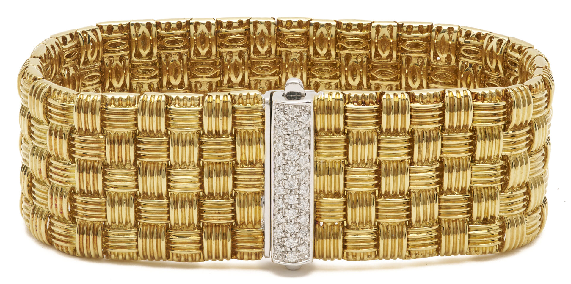Lot 42: Roberto Coin Gold and Diamond Bracelet 18k