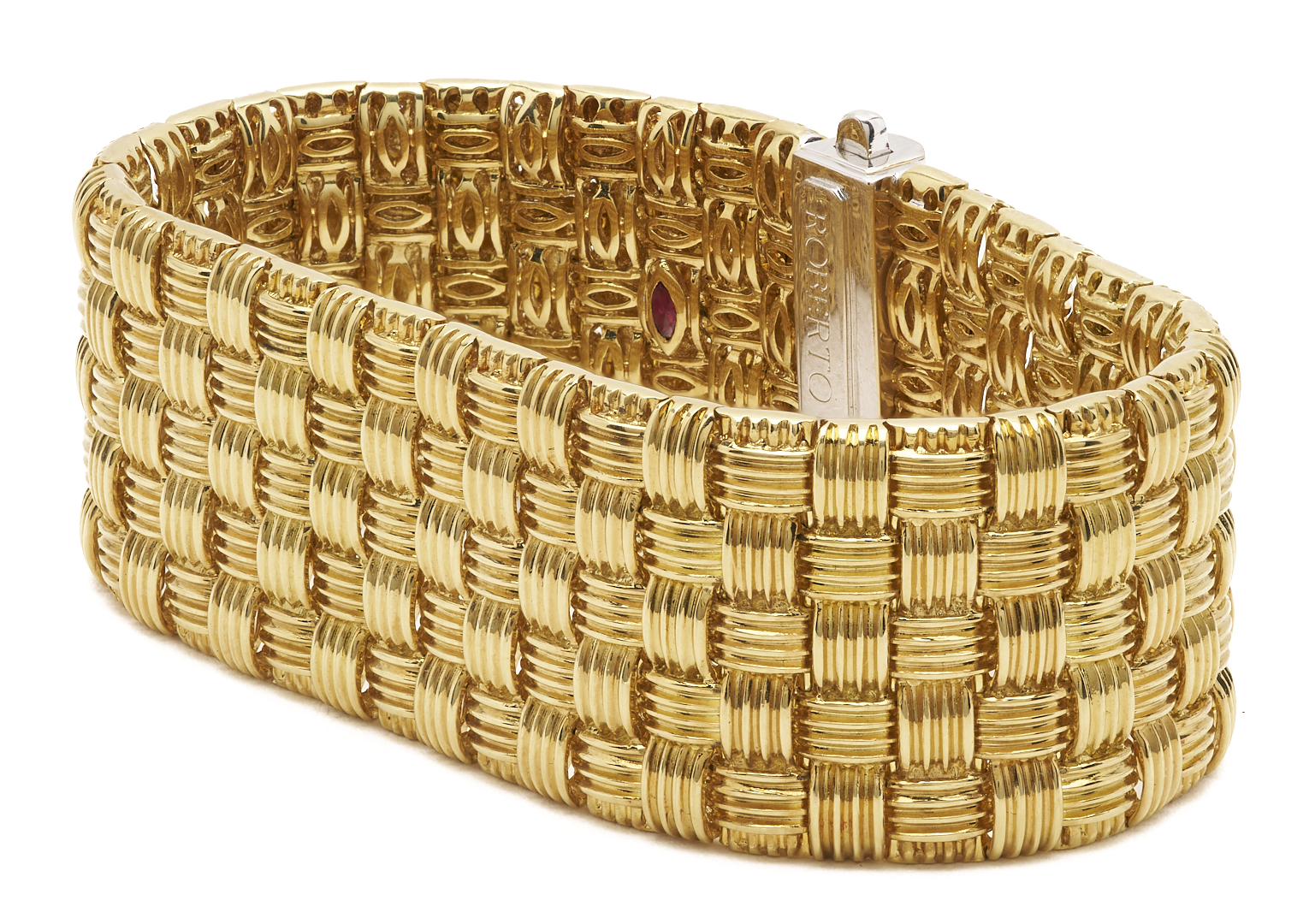 Lot 42: Roberto Coin Gold and Diamond Bracelet 18k