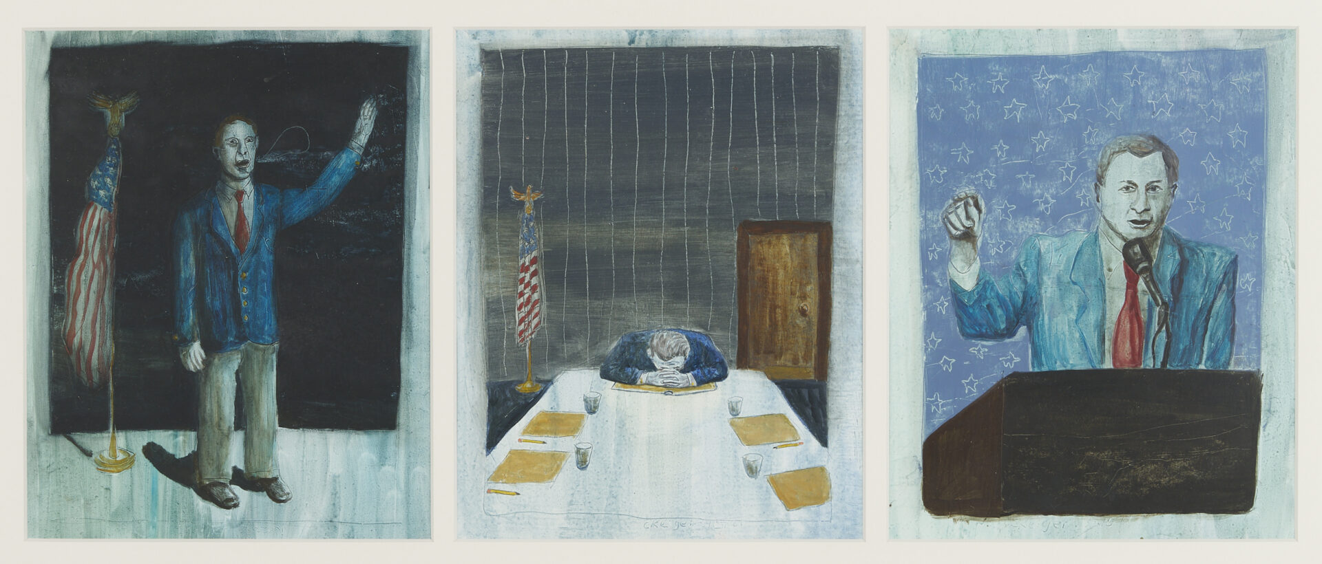 Lot 433: Charles Keiger Triptych Paintings