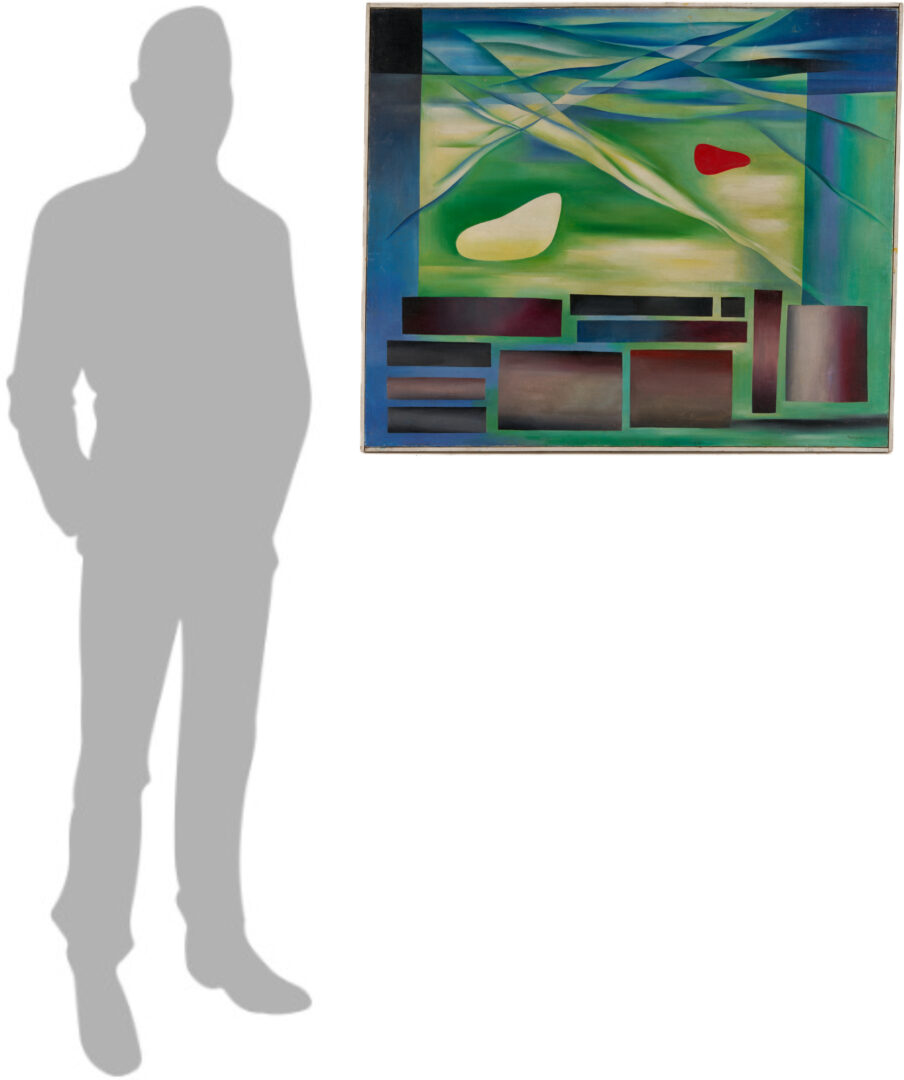 Lot 434: Philip Perkins abstract O/C, At One Ment, 1950