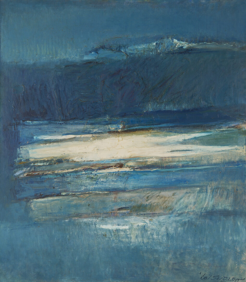 Lot 435: Large Carl Sublett O/C Painting, Beach II, 1961