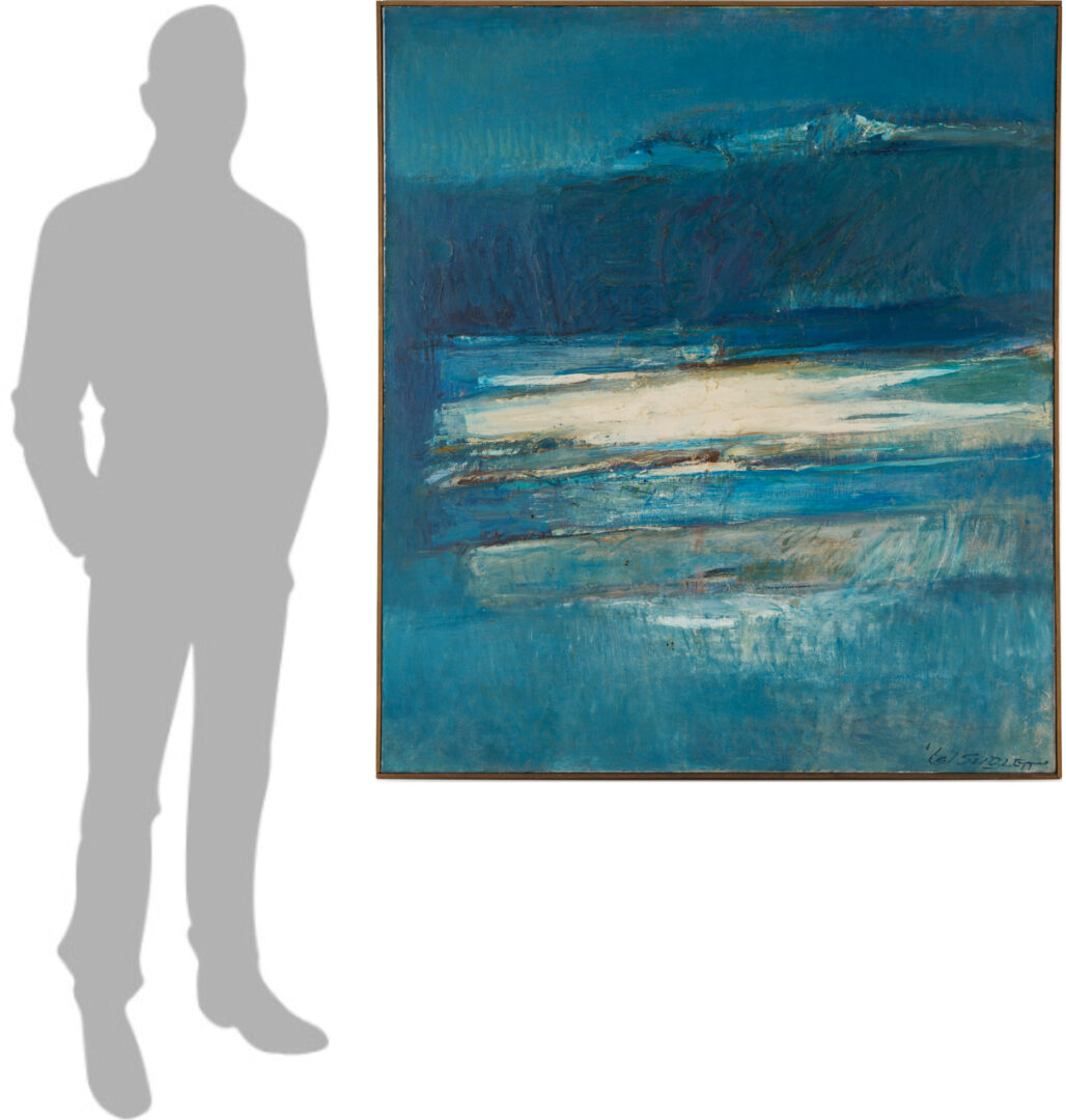 Lot 435: Large Carl Sublett O/C Painting, Beach II, 1961
